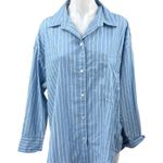 Abercrombie & Fitch Womens Blue Striped Long Sleeve Button Down Shirt Top Size M Photo 0