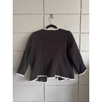 Talbots Women's RSVP Blazer Black White Cotton Tweed Scallop Edge Jacket size 14 Photo 3