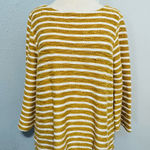 Old Navy  Women Mustard and White Striped Long‎ Sleeve Relaxed Sweater Size L Photo 0