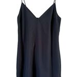 Madewell  Navy Blue V Neck Satin Mini Slip Dress Women’s Size 8 Photo 3