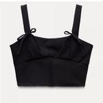 ZARA New With Tag  Black Crop Top With Bow detailing Photo 1