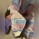 None EUC Vintage Pink & Blue Snowflake Pastel Sparkle Sweater size large Photo 4