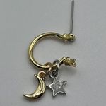 1/2” Gold Tone Hoops with Mixed Tone Star and Moon (silver stars/gold moons) Photo 6