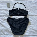Spiegel NWT  Womens 10 Bikini Set 2PC Black Top Bottom High Waisted Vintage 90s Photo 3