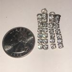 Elegant Vintage Silver Tone Rhinestone Crystal Drop Earrings Photo 2