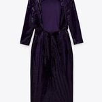 ZARA NWT  Sexy Purple Sequinned Ruched Midi Dress Photo 8