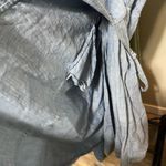 Gap Chambray Denim Short Cap Sleeve V Neck Wrap Light Blue Midi Dress Size 10 Photo 5