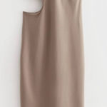 & Other Stories & Other Stories Cut Out Midi Dress in Mole Tan Photo 0