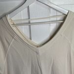 Free People  No Frills Ivory Lace Inset Oversized Asymmetrical Sweater W-775 Sz S Photo 7