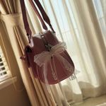 Pink Bow Shoulder Bag + Bag Charm Photo 1