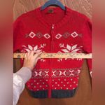 High Sierra  Red Winter Christmas Zipup Sweater size M Photo 8