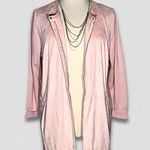 H by Halston Pink Velvet Long Coat Full Zipper Size 24W Photo 1