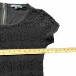 89th & Madison‎ Black Crochet Front Dress Shirt Large Photo 4