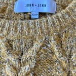 John + Jenn  Revolve Mustard Gold Crewneck Cable knit Sweater Size XS Photo 3