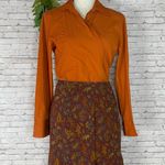 Vintage Red Teal Paisley Paneled Beaded Fringe Mini Skirt Blue Size 2 Photo 0