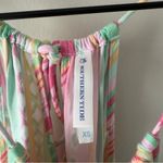 Southern Tide Smocked Waist Mini Dress Colorful spaghetti strap tie bow keyhole Photo 6