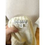White+Warren Cream Leopard Print Leather Trim Wool Blend Sweater Size L Photo 3