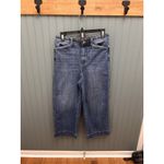 Talbots  Jeans Womens‎ 4 Wide Leg Crop Med Dark Wash Baggy Loose Stretch Denim Photo 1
