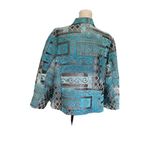 Dress Barn  Blue & Black Textured Jacket Size 3XL Tribal Print Blazer Photo 1