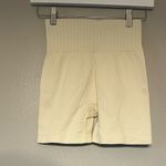 OQQ Cream Ribbed Biker Shorts Photo 2