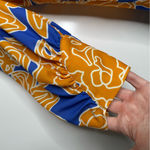 CROSBY by Mollie Burch  Blue Orange Floral V-Neck 3/4 Sleeve Blouse Size XS Photo 6