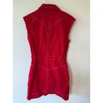 7 For All Mankind  Cap Sleeve Collared Button Front Shirt Dress Red Women's Size 2 Photo 1