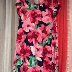 Vibrant Floral Mini Dress in Pink and Green Size XL Photo 0