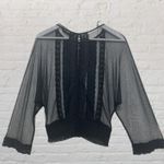 ZARA  Black Embroidered Lace Top XS Photo 3