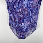 Talbots One Piece Swimsuit Convertible Halter Blue Pink Paisley Print Size 10 Photo 2