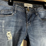 Rewind  Jeans Juniors 5 Blue Skinny Low Rise Distressed Stretch Denim Casual Photo 3