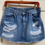 Vanilla Star Jeans Ripped Mini Jean Skirt Photo 0