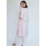 Daily Practice Anthropologie Pink Cream Color Block Ribbed Robe Duster XL Photo 1
