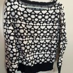 Maeve  by Anthropologie Heart Print Boat Neck Sweater Black & White Size Photo 1