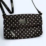 Kate Spade Aleah Polka Dot Black White Crossbody Messenger Shoulder Fold Over Bag Purse Zipper Chic Quiet Luxury Casual Great condition Measurement in pics Photo 2