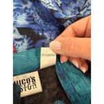 Chico's Fish Studio Style Asian Art Print Button Shirt Silk Blue Women's Size 2 Photo 5