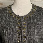 Chico's  corpcore grey/black/white metallic tweed open front overcoat Size 2 Photo 1