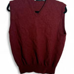 Kilburne and Finch size large 100% merino wool burgundy vintage 90s sweater vest Photo 0