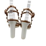 Valentino Garavani Valentino Rockstud Nude Patent Leather Block Heel Sandals 38.5 Designer Shoes Photo 3