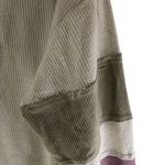 Thread & Supply Womens Rib Knit Polo Shirt Oversized Colorblock Ivory XL Photo 1