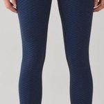 Lululemon Wunder Under Crop Score Jacquard Black Cerulean Blue Photo 0