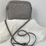 Michael Kors Jet Set Grey Quilted Leather Crossbody Adjustable Strap XC Photo 1
