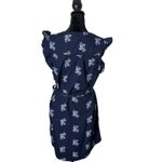 Old Navy Old‎ Navy Ruffle Sleeve Belted Short Blue Dress BOHO Cottage Floral Size S Photo 2