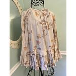 Free People  Floral Print Ruffle Shift Dress Tunic Long Sleeve Tiered Size XS Photo 1