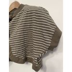 Vintage Mexx Cropped Short Sleeve Cardigan Women Medium Stripe Olive Green White Photo 3