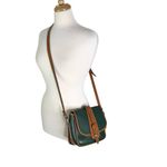 Dooney & Bourke Vintage Saddlebag Leather Shoulder Bag Green Photo 1