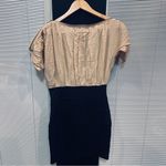 San Joy Women’s Tan and Black Dress Photo 9