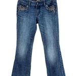 EXPRESS (6) Stella Bootcut Jeans (30x29) Shirt Dark Wash Low Rise Crystal Stud Photo 0