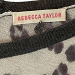 Rebecca Taylor Leopard Print V-Neck Lightweight High Low Sweater Top Size XS Photo 3