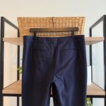Talbots Signature Slim Leg Mid-Rise Navy Woven Career Dress Pant Trouser, 12 Photo 4