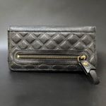 Juicy Couture  Black Shimmer Leather Quilted Bifold Wallet Photo 1